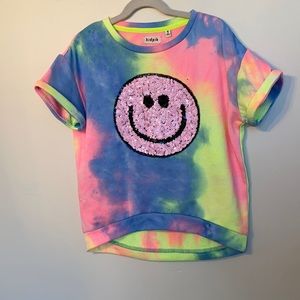 Tie dye smiley tee